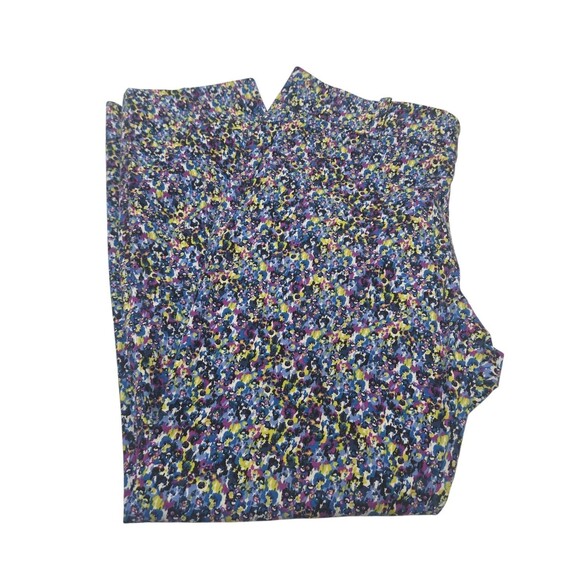 Ann Taylor Chelsea Crop Mid Rise Pants Women's 8 Purple Green Side Zip H19.1 - Picture 11 of 11